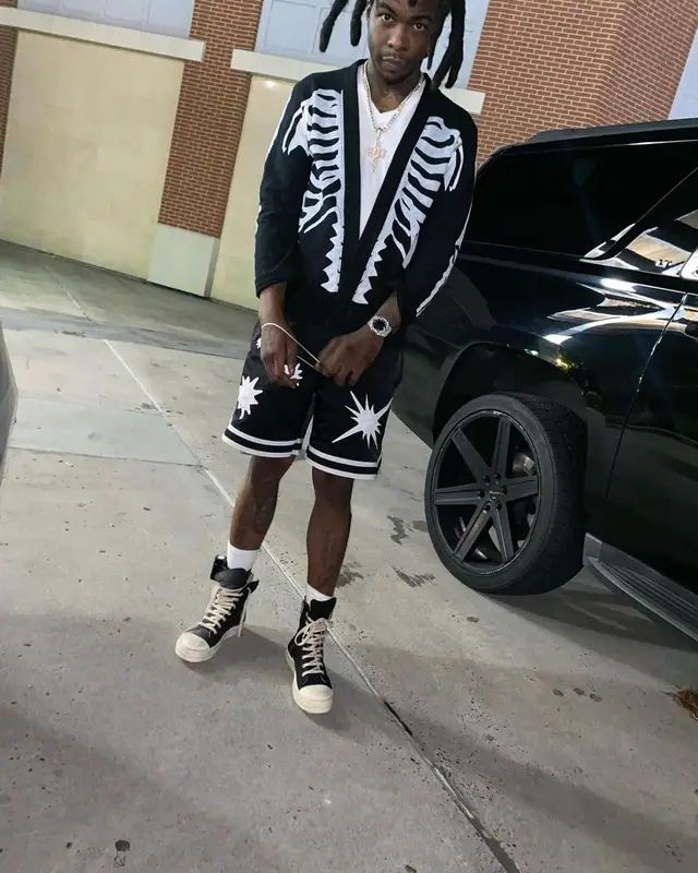 Yak Gotti outfit in Kapital, Billionaire Boys Club, and Rick Owens, 2021