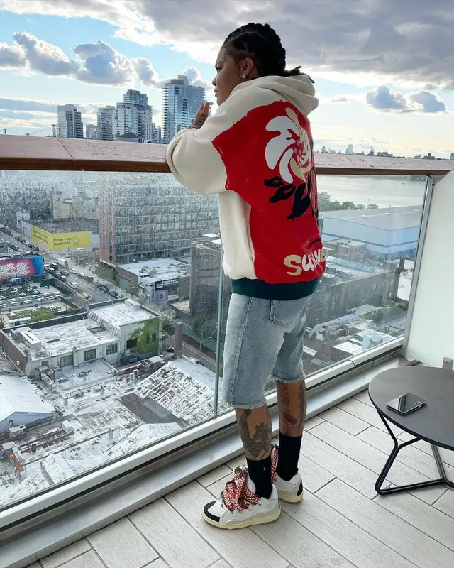 Young M.A outfit in Marni, Lanvin, and Polo Ralph Lauren, 2021