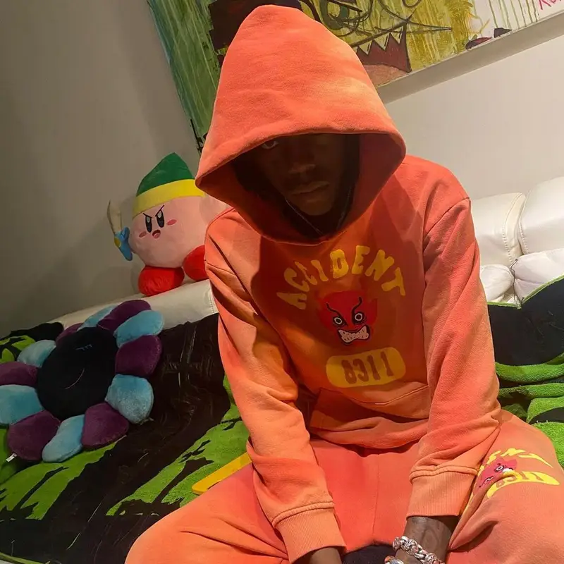 Yung Bans outfit in Happy Accidents  and Nike, 2021