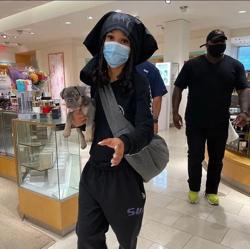 Coi Leray outfit in Chrome Hearts, Jeune, and Visvim, 2021