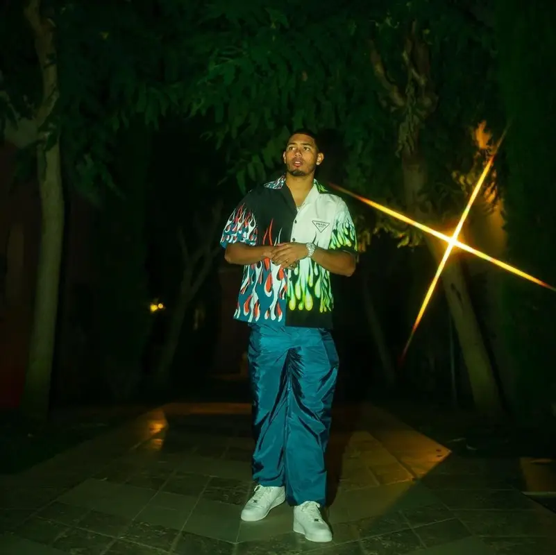 Myke Towers outfit in Prada and Nike, 2021