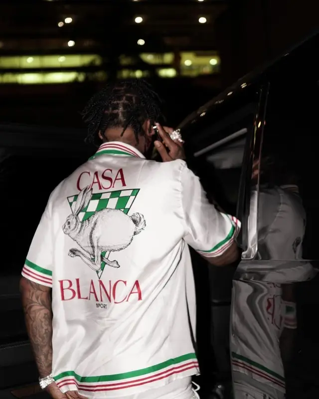 Moneybagg Yo outfit in Casablanca, Amiri, and Calvin Klein, 2021
