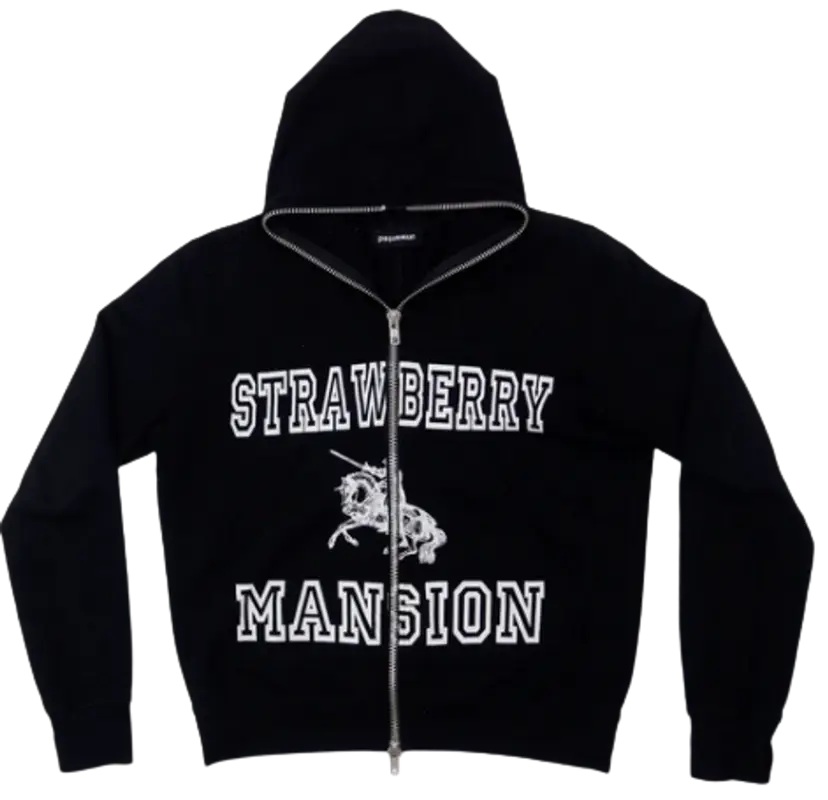Unwanted Strawberry Mansion Full-Zip Black Hoodie | WHAT'S ON THE ...
