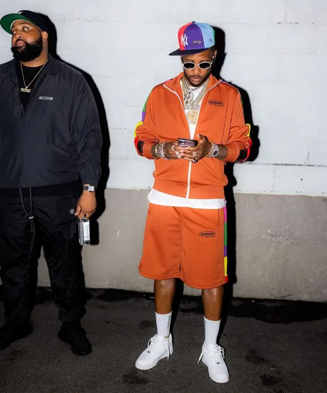 Fabolous outfit in Palm Angels, Cartier, and Missoni, 2021