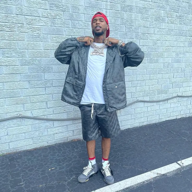 Key Glock outfit in Gucci, Jordan, and Off-White, 2021