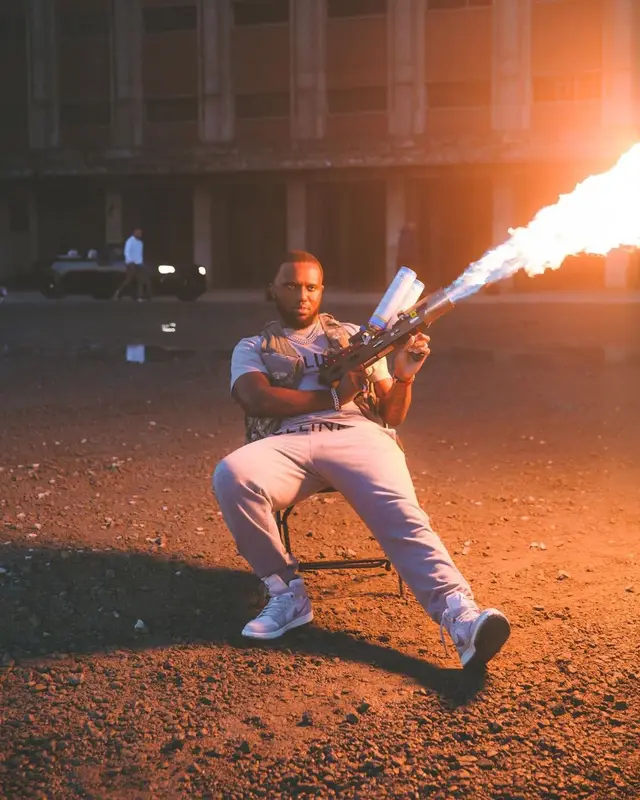 Headie One outfit in Celine and Nike, 2021
