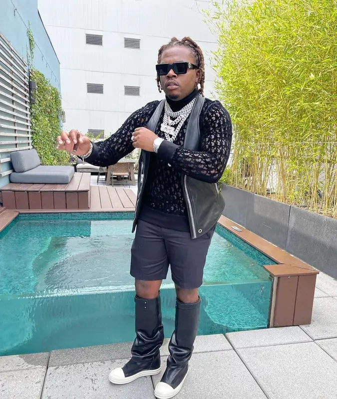Gunna outfit in Rick Owens, Dior, and Louis Vuitton, 2021