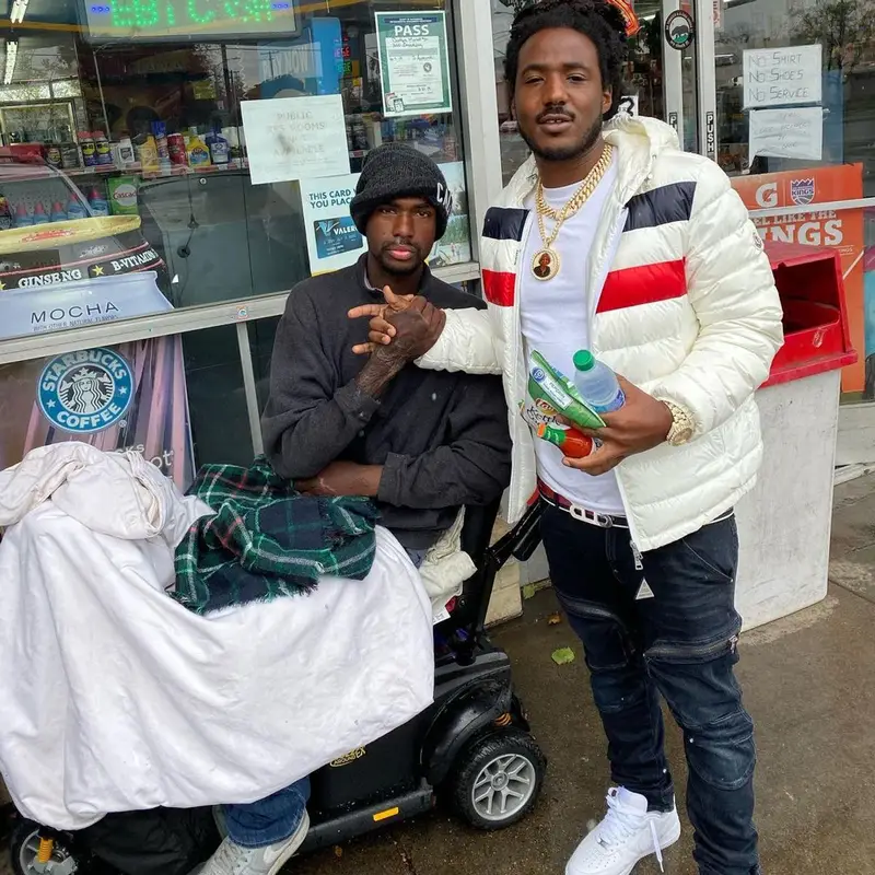 Mozzy outfit in Moncler, G-Star RAW, and Bally, 2021