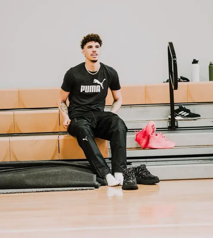 LaMelo Ball outfit in Puma, Felipe Pantone, and Balenciaga, 2021