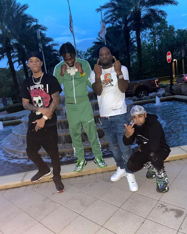 Lil Tjay outfit in Palm Angels, Balenciaga, and Richard Mille, 2021