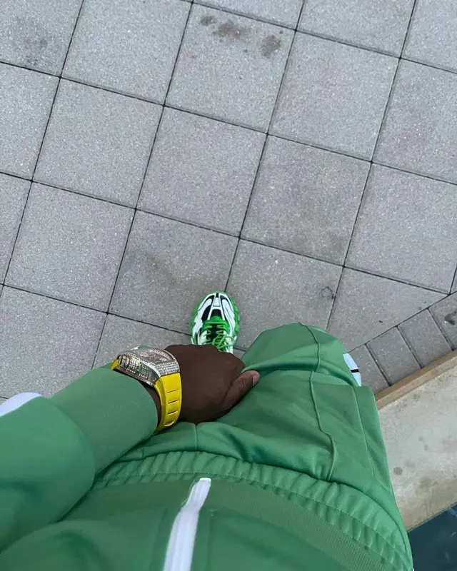 Lil Tjay outfit in Palm Angels, Balenciaga, and Richard Mille, 2021