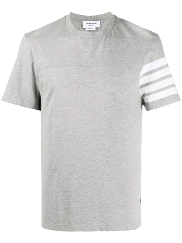 Thom Browne 4-Bar Stripe Short-Sleeve Grey T-Shirt $550