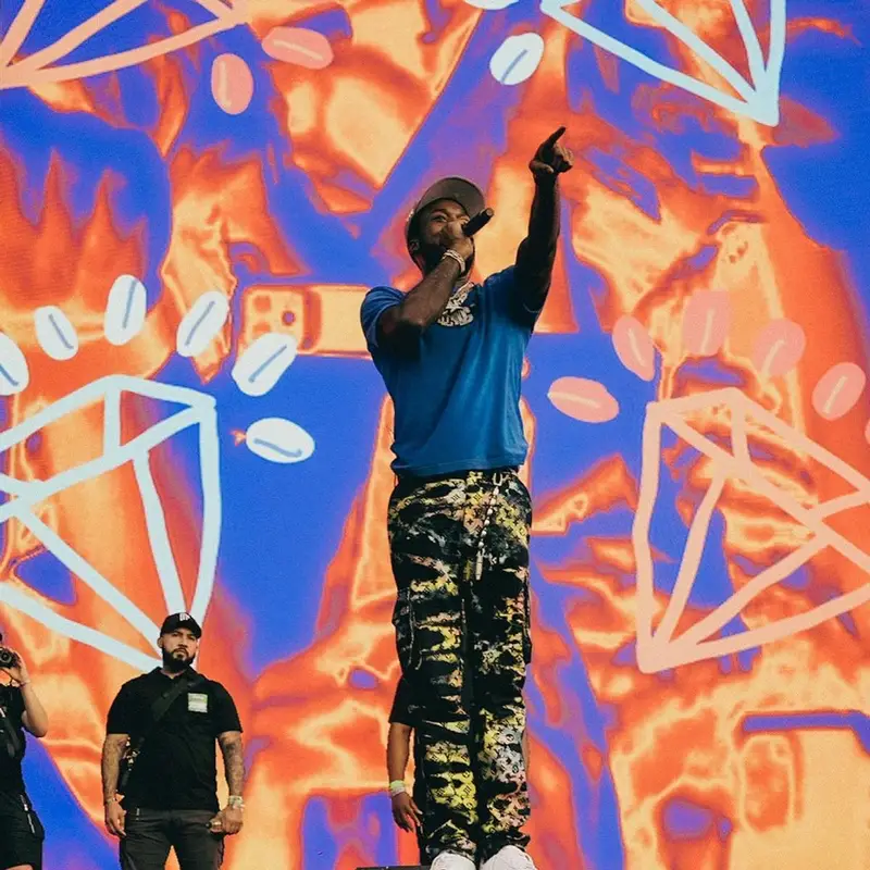 Meek Mill outfit in Louis Vuitton, Richard Mille, and Paper Planes, 2021