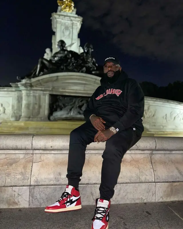 Rick Ross outfit in Wrldinvsn, Reves Paris, and Kool Kiy, 2021