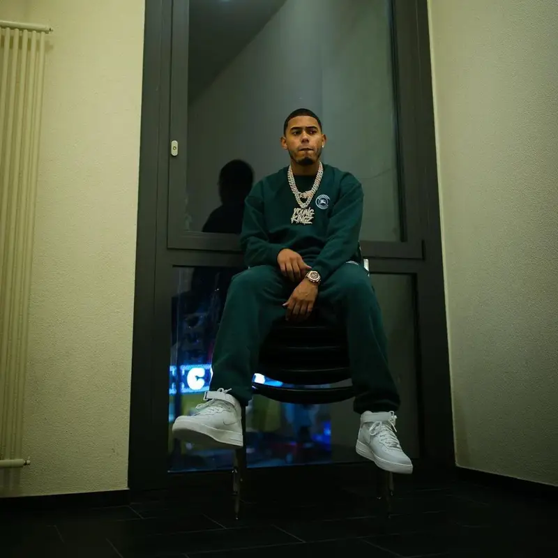 Myke Towers outfit in Burberry and Nike, 2021