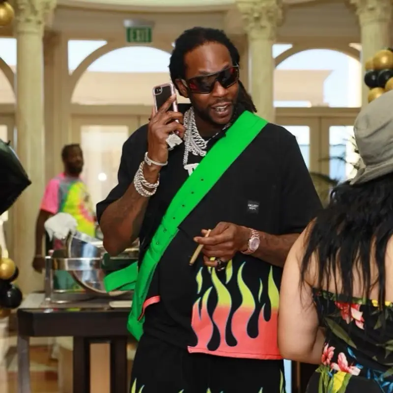 2 Chainz outfit in Gallery Dept., Prada, and Balenciaga, 2021