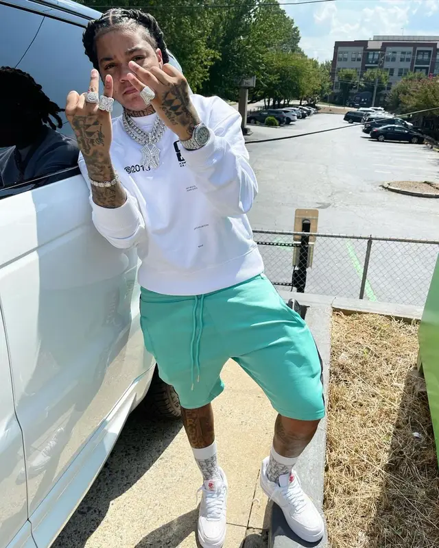 Young M.A outfit in Off-White, Nike, and Dior, 2021