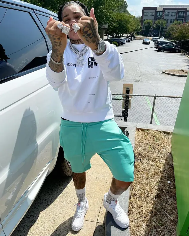 Young M.A outfit in Off-White, Nike, and Dior, 2021