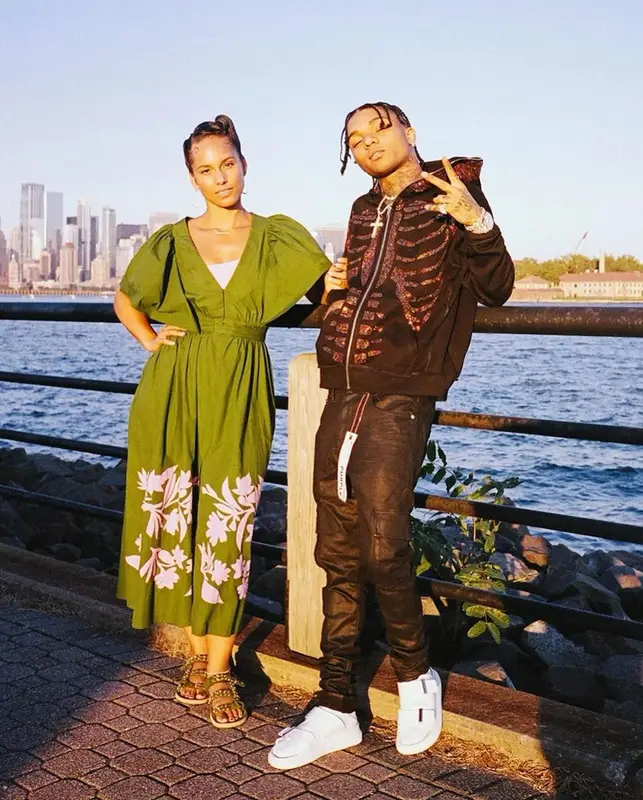 Swae Lee outfit in Klan Life and Purple Brand, 2021