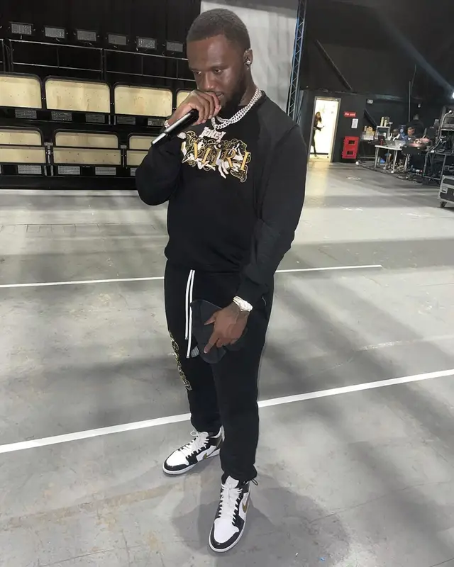 Headie One outfit in Amiri and Nike, 2021