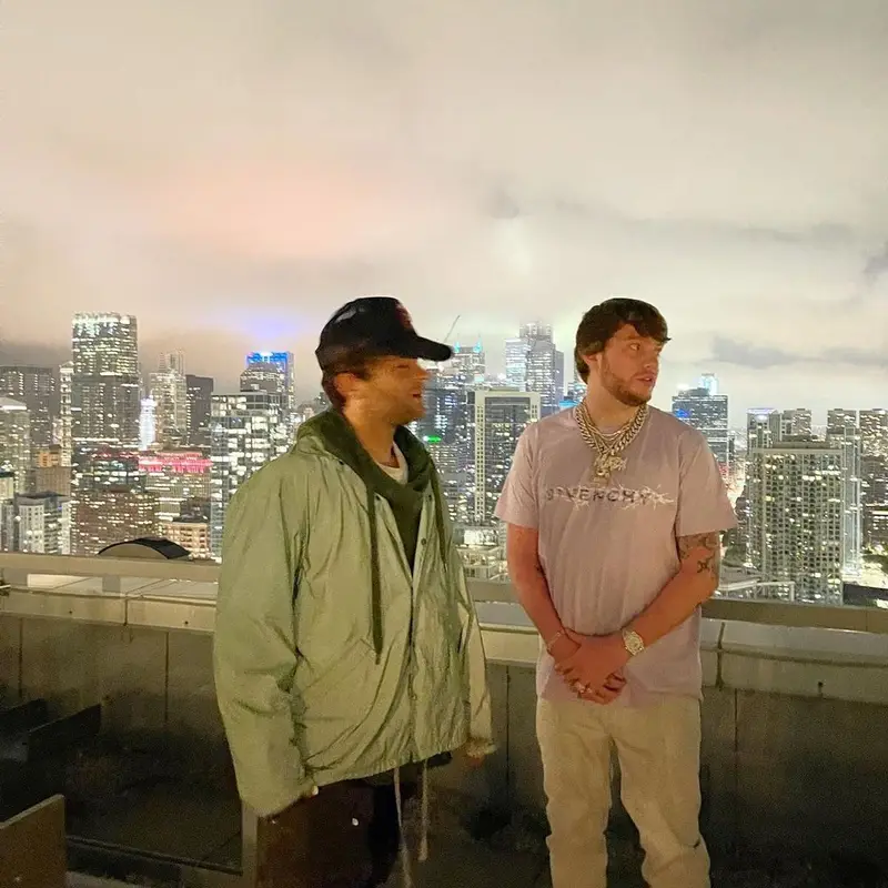 Murda Beatz outfit in Givenchy and Louis Vuitton, 2021
