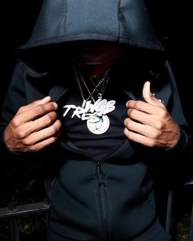 TJ Porter outfit in Bandi and Adidas, 2021