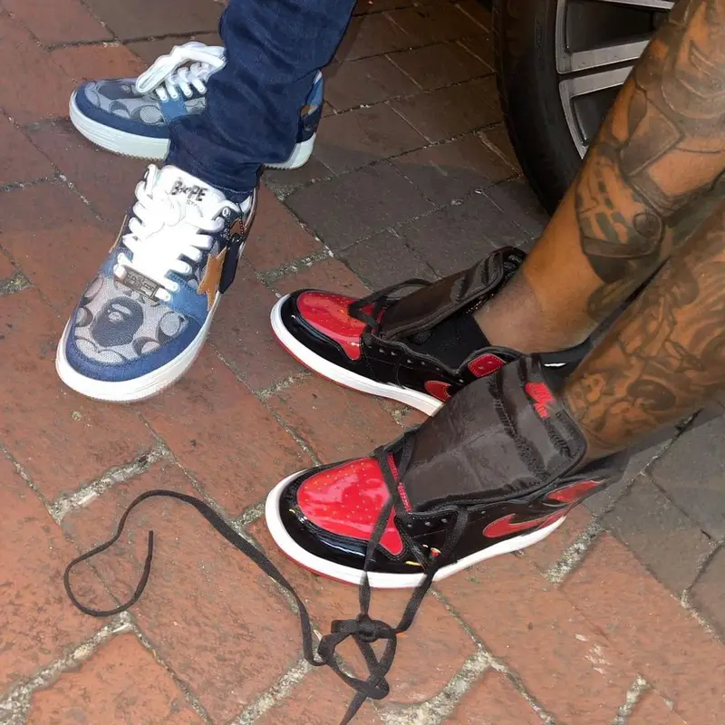 Sauce Walka outfit in Nike and Bape, 2021