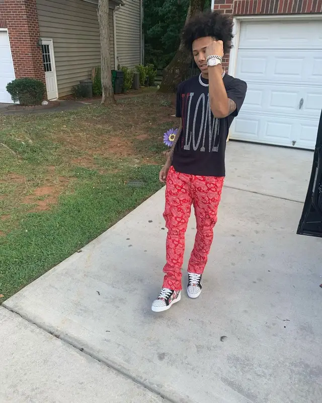 Mikey outfit in Vlone, Valabasas, and Christian Louboutin, 2021