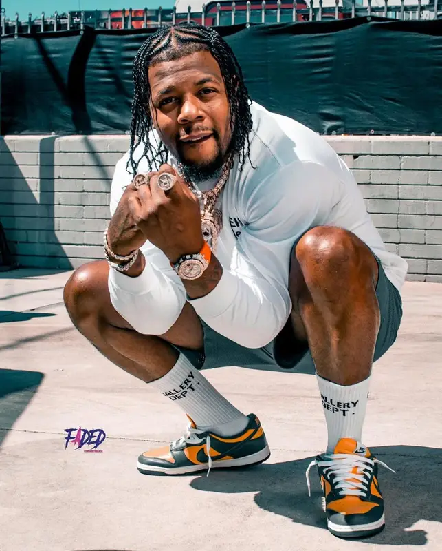 Rowdy Rebel outfit in Gallery Dept., Eric Emanuel, and Nike, 2021