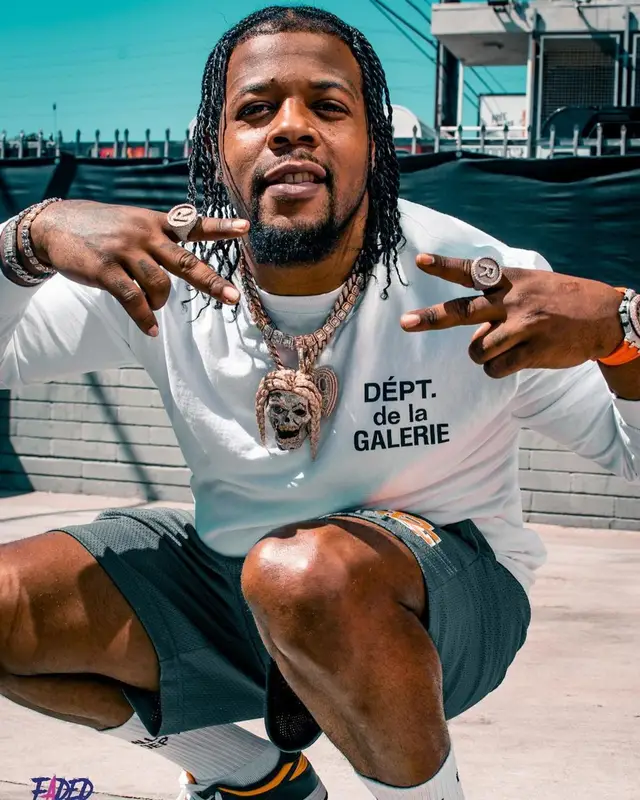 Rowdy Rebel outfit in Gallery Dept., Eric Emanuel, and Nike, 2021