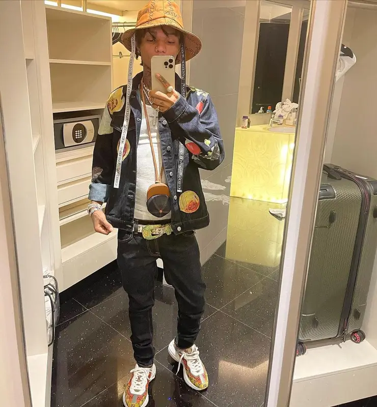 Swae Lee outfit in Gucci and JW Anderson, 2021