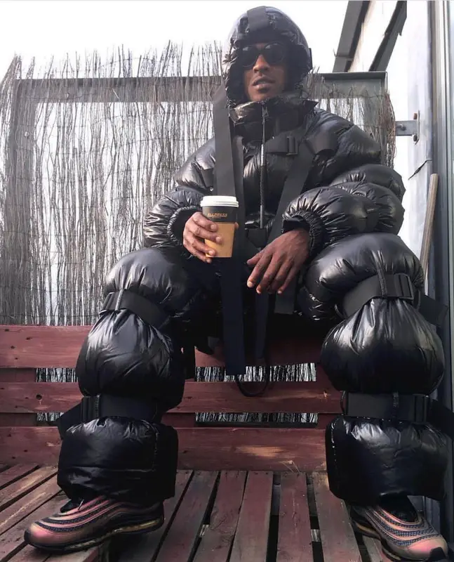 Skepta outfit in Moncler, Nike, and Craig Green, 2018