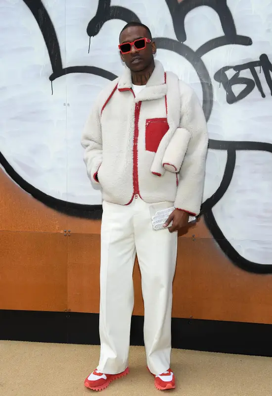 Skepta outfit in Louis Vuitton and No Name, 2020