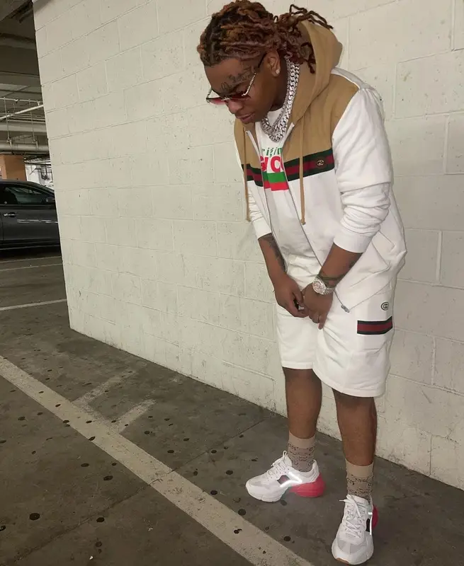 Lil Gotit outfit in Gucci, 2021