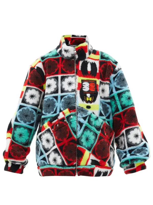 Chopova Lowena Petzi High-neck Floral-jacquard Fleece Jacket