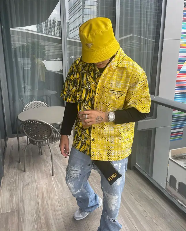 Lunay outfit in Nike, Prada, and Sean Cliver, 2021
