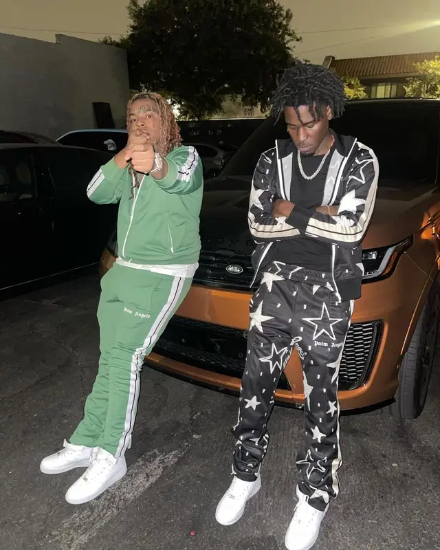 Lil Gotit outfit in Palm Angels and Nike, 2021