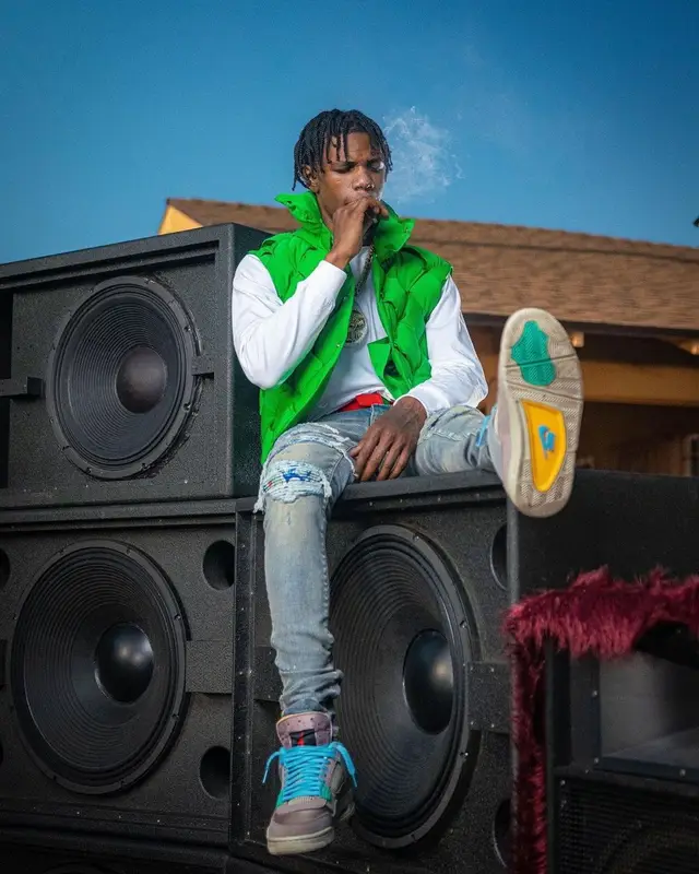 A Boogie Wit Da Hoodie outfit in Bottega Veneta, Amiri, and Jordan, 2021