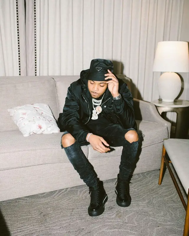 G Herbo outfit in Amiri and Prada, 2021