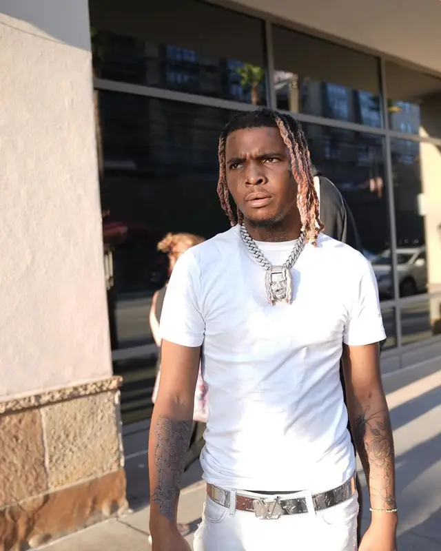 Lil Keed outfit in Ksubi and Louis Vuitton, 2021