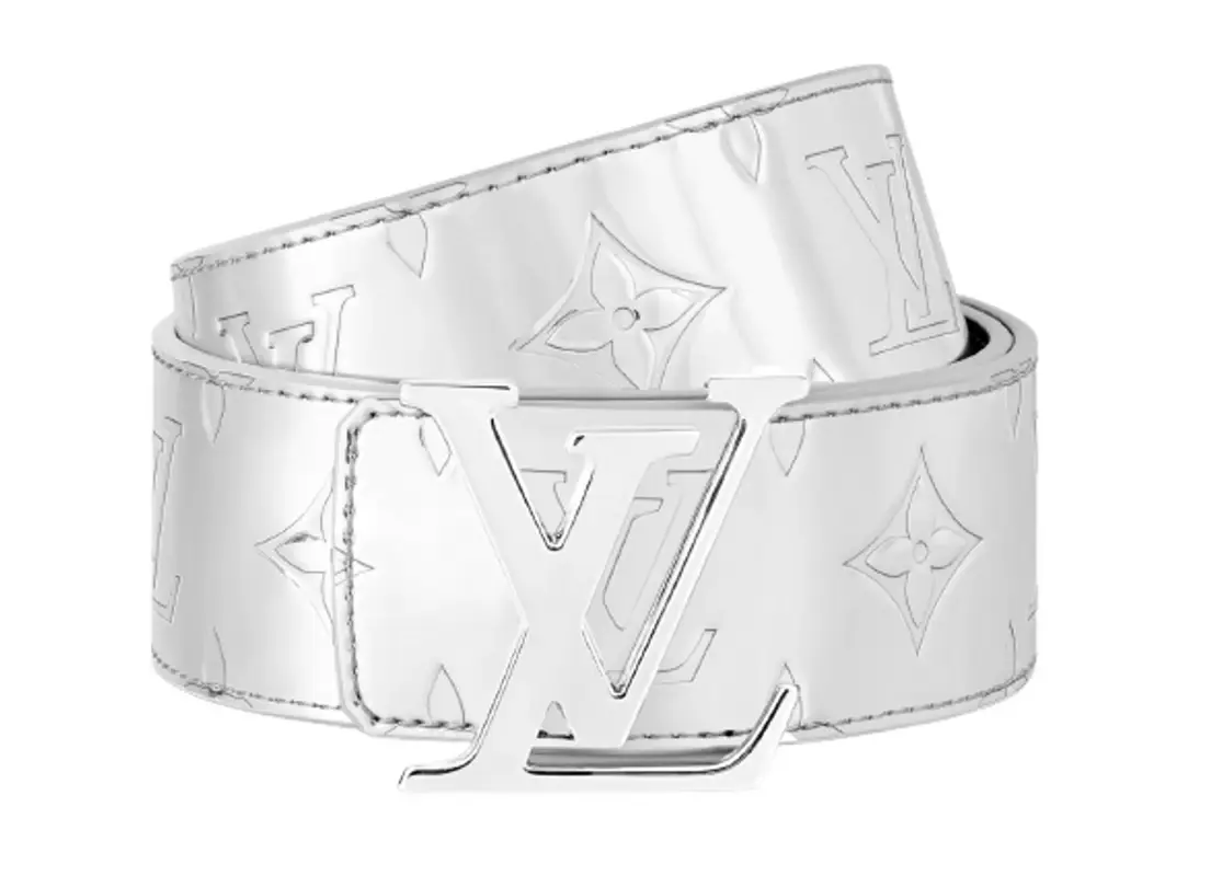 Louis Vuitton silver LV Initials Mirror Mirror Reversible Belt