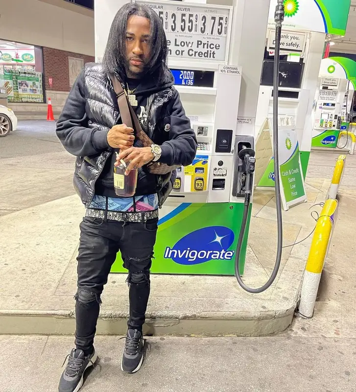 Ron Suno outfit in Moncler, Amiri, and Louis Vuitton, 2021