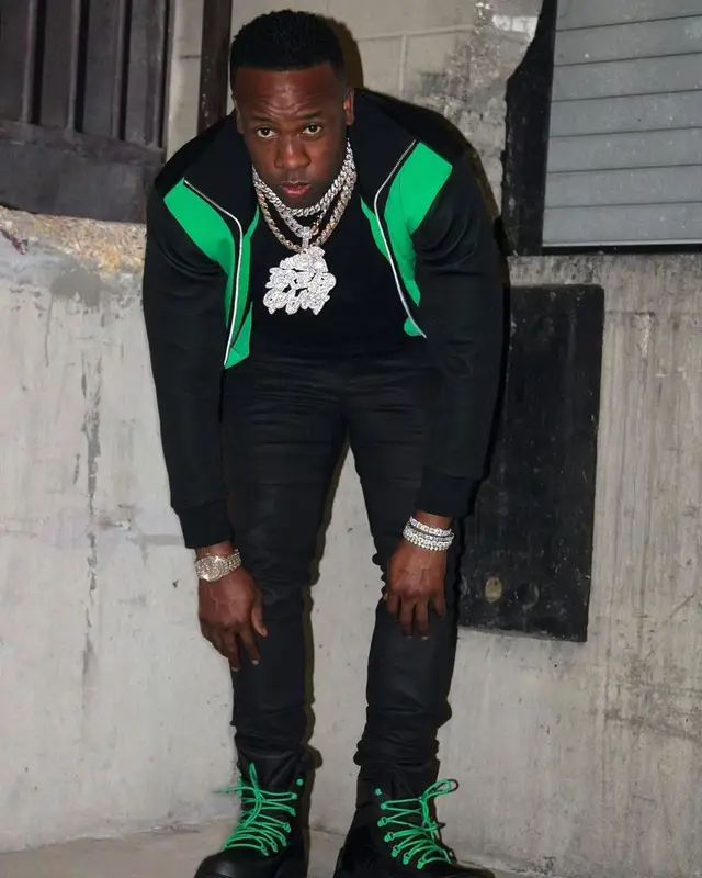 Yo Gotti outfit in Bottega Veneta and Amiri, 2021