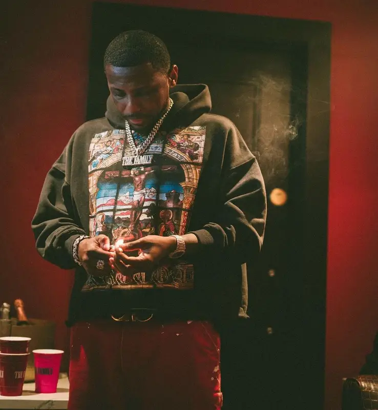 Fabolous outfit in Gallery Dept., Ferragamo, and Supreme, 2021