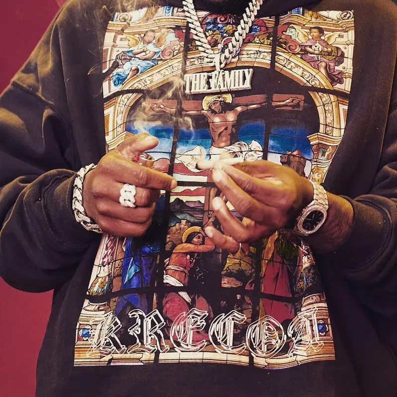 Fabolous outfit in Gallery Dept., Ferragamo, and Supreme, 2021