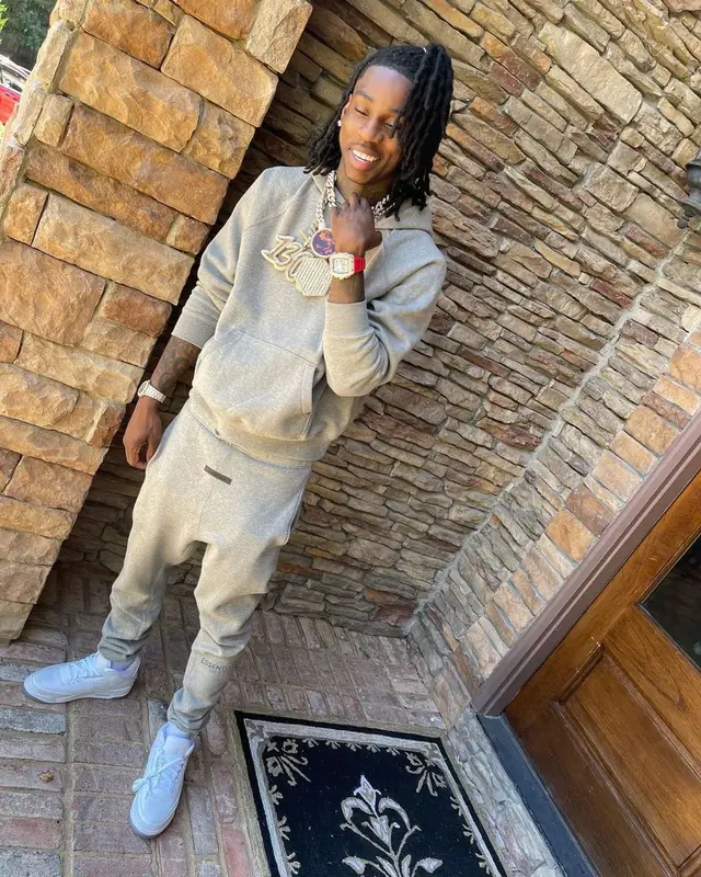 Polo G outfit in Fear of God, Jordan, and Richard Mille, 2021