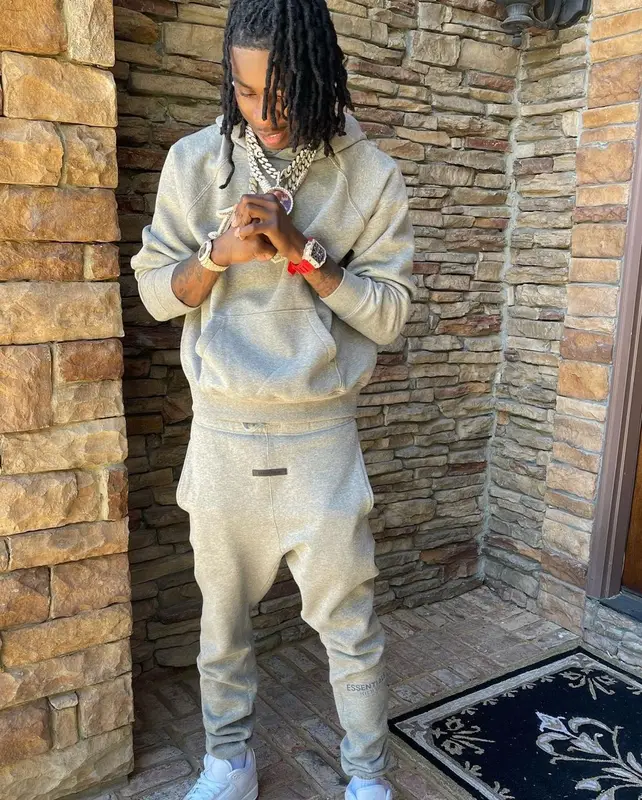 Polo G outfit in Fear of God, Jordan, and Richard Mille, 2021