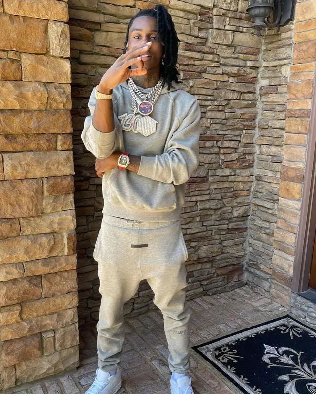 Polo G outfit in Fear of God, Jordan, and Richard Mille, 2021