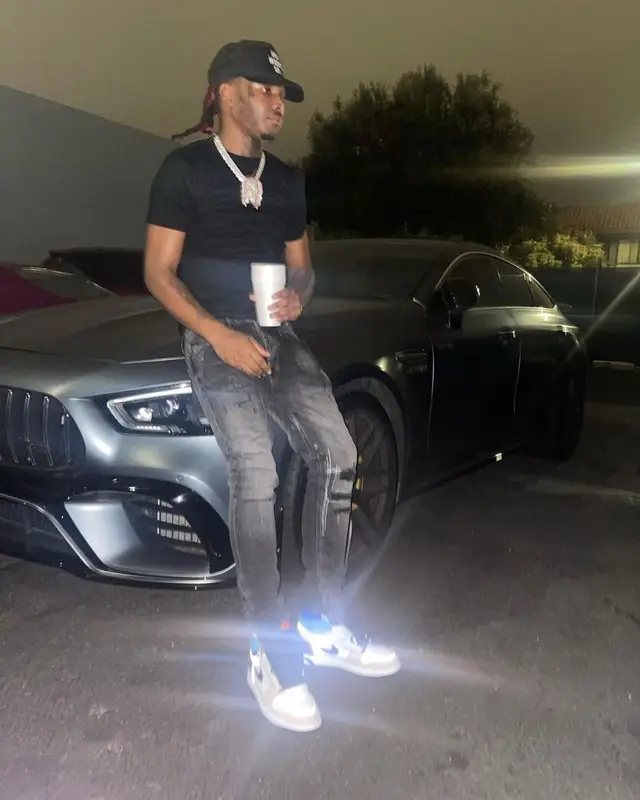 Lil Keed outfit in Ksubi, Nike, and Hot Model Sex, 2021