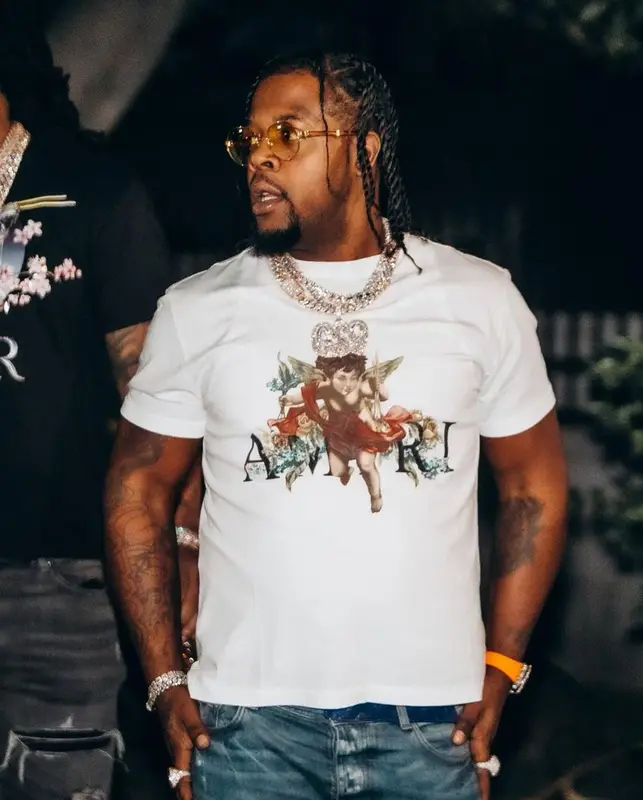 Rowdy Rebel outfit in Amiri, Nike, and Gucci, 2021